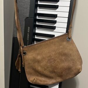 Roots Brown Leather Crossbody Bag - Edie